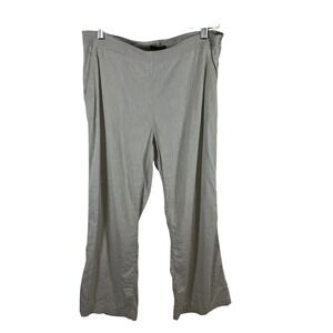Eileen Fisher Womens Light Gray Italian Linen Wide Leg Side Zip Pants Size S